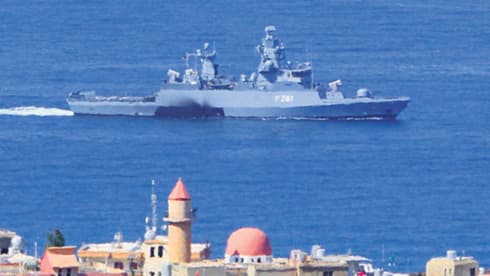 Un barco israelí cerca de la frontera marítima en disputa.