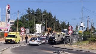 Escena del intento de ataque en el cruce Gush Etzion.