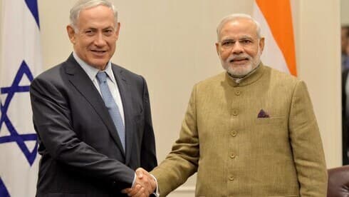 El primer ministro de Israel, Benjamin Netanyahu, y su homólogo indio Narendra Modi. 