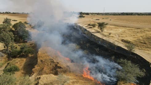 Fuego en el sur israelí por globos incendiarios lanzados desde Gaza. 