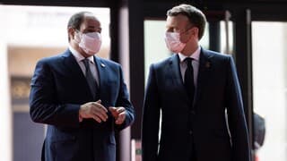 Los presidente de Francia, Emanuel Macron, y de Egipto, Abdel Fattah al Sisi, se encontraron para la cumbre sobre Africa en París. 