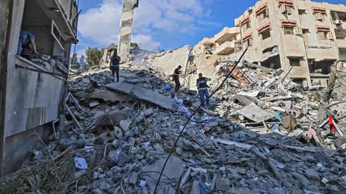 Destrucción en Gaza tras un bombardeo de las FDI. 