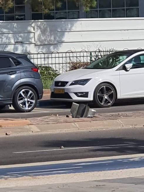 Esquirla de un cohete en Ashdod.