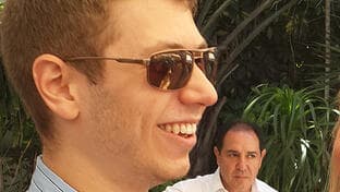 Yair Netanyahu y su exnovia noruega Sandra Leikanger en 2014. 