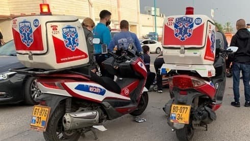 Motocicletas-ambulancia en un accidente en Ramle. 
