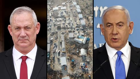 Cruces entre el ministro de Defensa, Benny Gantz (izquierda), y el primer ministro Benjamín Netanyahu sobre el asentamiento Eviatar. (AFP, Yonatan Zindel, Movimiento Nachala) Cruces entre el ministro de Defensa, Benny Gantz (izquierda), y el primer ministro Benjamín Netanyahu sobre el asentamiento Eviatar.