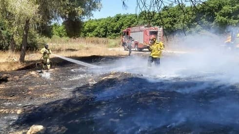 Incendios en el sur provocados por globos explosivos lanzados desde Gaza. 