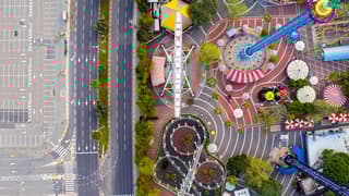 Vista aérea del "Luna Park" en Tel Aviv.
