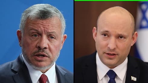 El rey Abdullah II de Jordania y el primer ministro Naftali Bennett. 