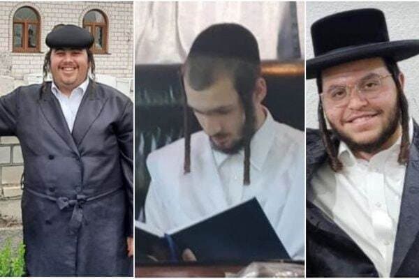 Los tres jóvenes ultraortodoxos fallecidos en el accidente aéreo. 