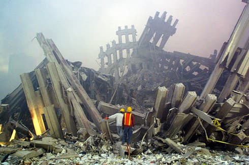 Restos de las Torres Gemelas tras los atentados del 2001.