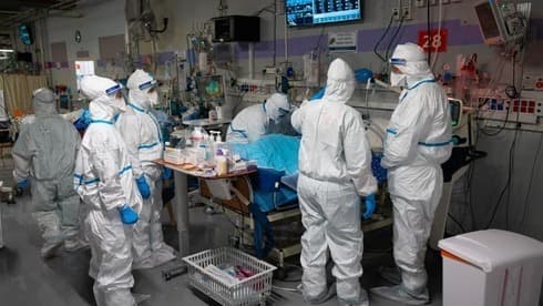  Sala de coronavirus durante la cuarta ola en el Centro Médico Sheba en Ramat Gan. 