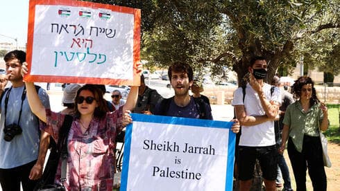 Protesta a favor de las familias palestinas de Sheikh Jarrah. 