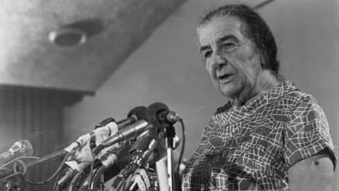 Golda Meir, primera ministra de Israel durante la Guerra de Yom Kipur.
