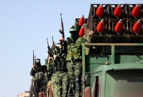 Desfile de Hamás en Gaza tras el cese al fuego en mayo. 