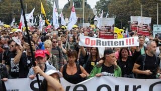 Protesta contra las restricciones sanitarias en los Países Bajos.