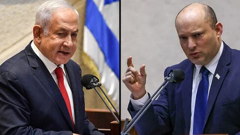 La crisis política israelí había puesto en peligro el viaje de Biden a Israel. (Knesset Channel, Yoav Dudkevich) El líder de la oposición, Benjamín Netanyahu, y el primer ministro israelí, Naftalí Bennett