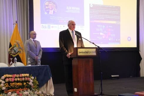 Kurt Freund, presidente de la CICEI, en el evento de lanzamiento. ( (Embajada de Israel en Ecuador)) Kurt Freund, presidente de la CICEI, en el evento de lanzamiento.