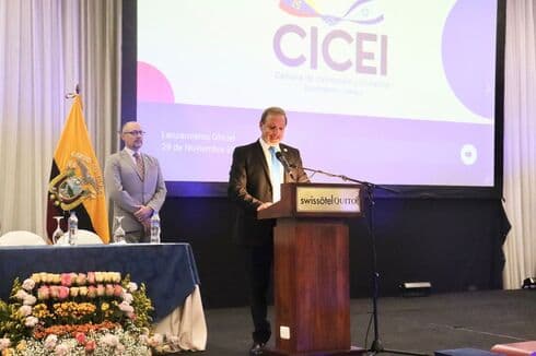 El embajador de Israel en Ecuador, Zeev Harel, habla durante la presentación de la CICEI. ( (Embajada de Israel en Ecuador)) El embajador de Israel en Ecuador, Zeev Harel, habla durante la presentación de la CICEI.