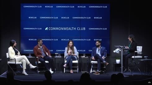 La delegación en el evento del Commonwealth Club of California. 