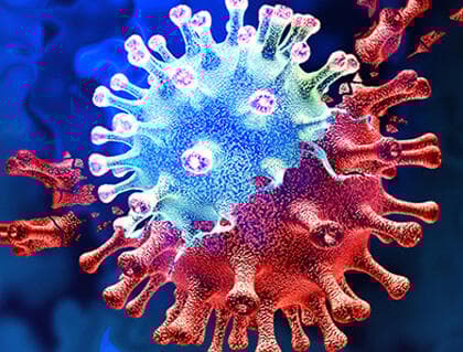 Representación de la variante Ómicron del coronavirus. 