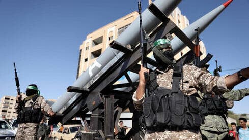  Marcha militar de Hamas en la Franja de Gaza. 