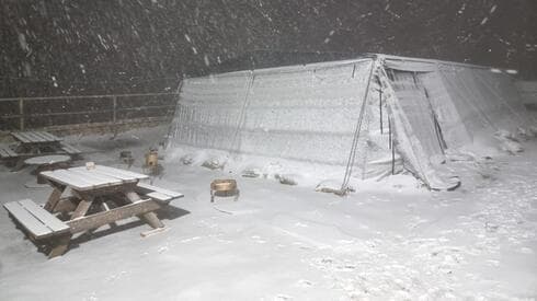  Nieve en el pueblo druso de Beit Jann, en el norte de Israel. 
