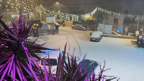 Nieve en la aldea drusa de Beit Jann, en el norte de Israel. 