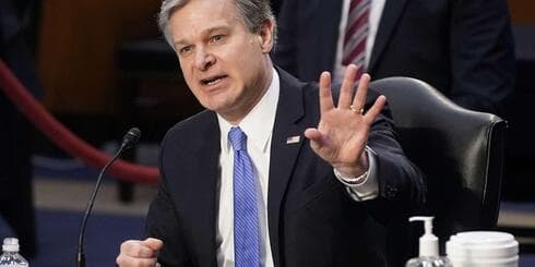 El director del FBI, Christopher A. Wray, en marzo de 2021.