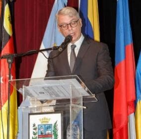 Embajador Eduardo Perotti, encargado de negocios de la República Argentina. (Juan Carlos Sarli) Conmemoración en Memoria de las Víctimas del Holocausto en Caracas.