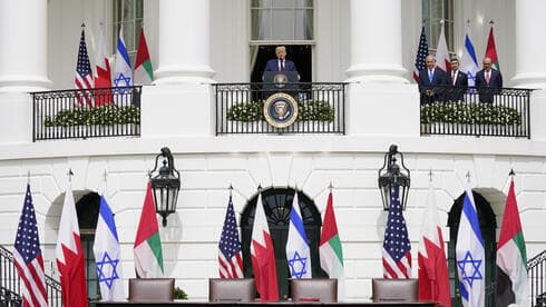 El presidente Donald Trump habla durante la ceremonia de firma de los Acuerdos de Abraham en el Jardín Sur de la Casa Blanca. (AP) El presidente Donald Trump habla durante la ceremonia de firma de los Acuerdos de Abraham en el Jardín Sur de la Casa Blanca.