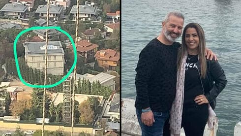 El palacio presidencial turco, a la izquierda, y la pareja israelí sospechada de espionaje, a la derecha. (Facebook) El palacio presidencial turco, a la izquierda, y la pareja israelí sospechada de espionaje, a la derecha.