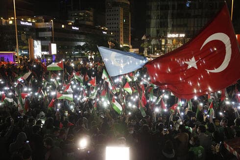 Protesta pro-palestina en Turquía.