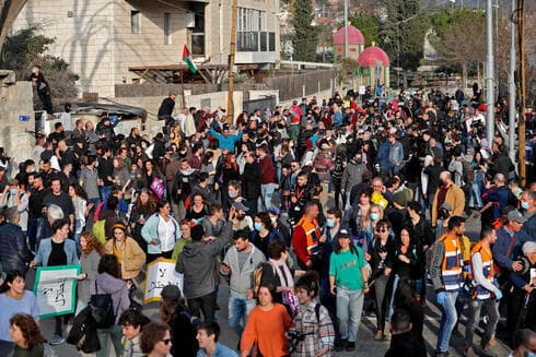 Una protesta en el barrio Sheikh Jarrah en febrero de 2022. 