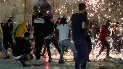 Momento de los incidentes entre israelíes y palestinos registrados durante el Ramadán en 2021. 