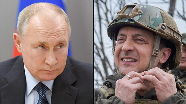 Los presidentes ruso, Vladimir Putin, y ucraniano, Volodimir Zelenski. 