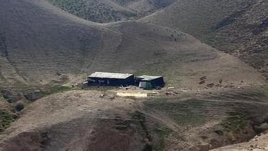 Una construcción beduina ilegal en Cisjordania. 