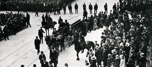 Funerales de Sholem Aleichem en Nueva York. 