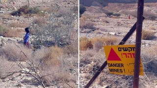 Las jóvenes que se metieron dentro de un campo de minas al sur de Israel.