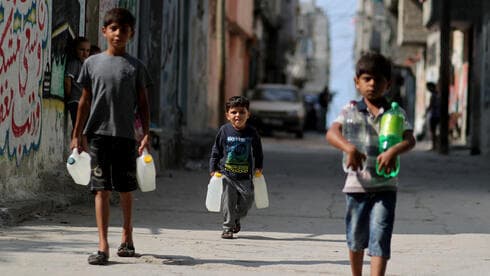 Niños palestinos en un campo de refugiados de la Franja de Gaza.