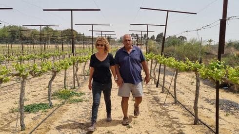 Nira y Alon Zadok, propietarios de la bodega Ramat Negev en la ciudad de Kadesh Barnea, el 11 de abril de 2022. (The Media Line) Nira y Alon Zadok, propietarios de la bodega Ramat Negev en la ciudad de Kadesh Barnea, el 11 de abril de 2022.