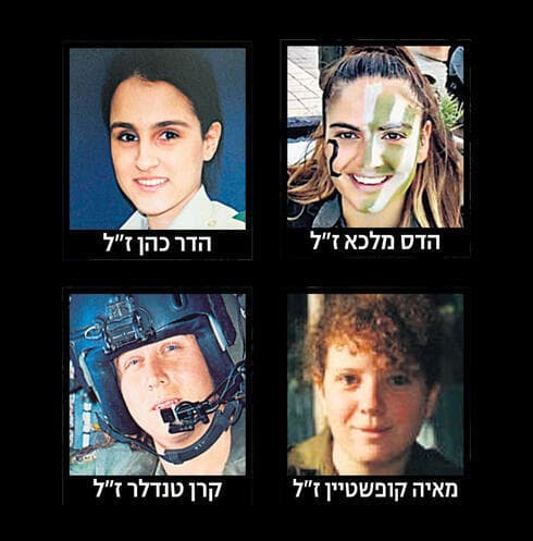 Desde la izquierda, en el sentido de las agujas del reloj: Hadar Cohen, Hadas Malka, Maya Kofstein, Keren Tendler. (Ynet) Desde la izquierda, en el sentido de las agujas del reloj: Hadar Cohen, Hadas Malka, Maya Kofstein, Keren Tendler.