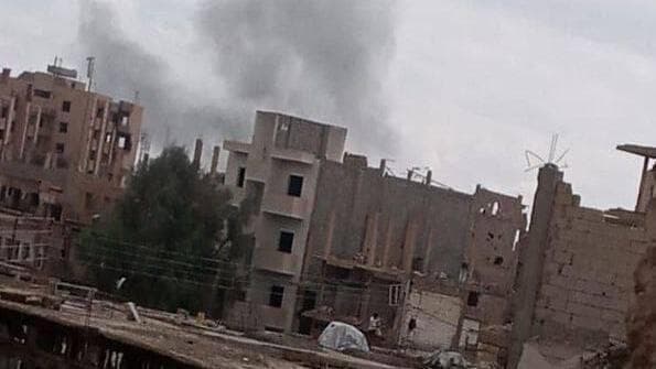 Ataque con drones en la zona de Deir ez-Zor en Siria el sábado. 