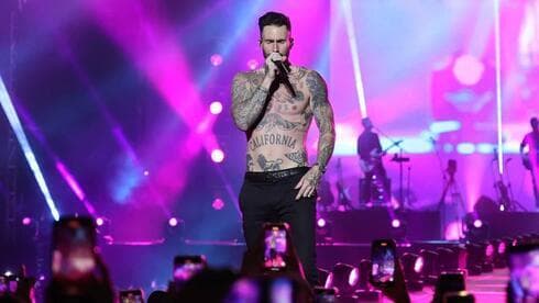 Adam Levine en su show en el Parque HaYarkon. 