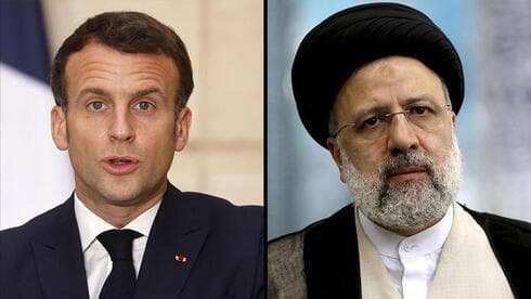 Emmanuel Macron, presidente de Francia y Ebrahim Raisi, presidente de Irán. 