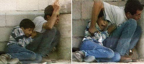 Imágenes de Muhammad al-Durrah, de 12 años, con su padre. 