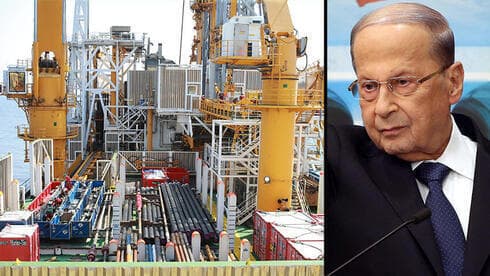 Buque de almacenamiento y producción de gas natural de Energean. Presidente de Líbano, Michel Aoun. (Orel Cohen/AFP) Buque de almacenamiento y producción de gas natural de Energean. Presidente de Líbano, Michel Aoun.