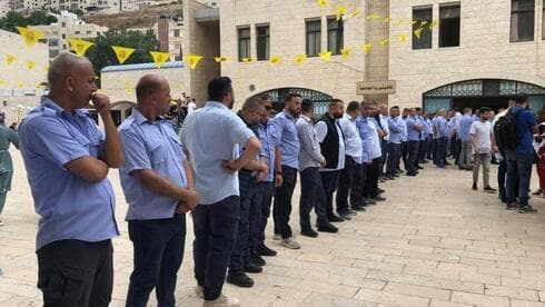 Estudiantes de Hamás durante una protesta en la Universidad de An Najah, en Naplusa.