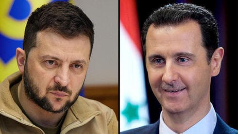 Volodimir Zelenski, presidente de Ucrania. Bashar al-Assad, presidente de Siria. (AP/EPA) Volodimir Zelenski, presidente de Ucrania. Bashar al-Assad, presidente de Siria.