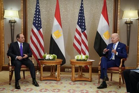 Joe Biden, durante la reunión bilateral que mantuvo con el presidente de Egipto, Abdel Fattah al-Sissi. (AP) Joe Biden, durante la reunión bilateral que mantuvo con el presidente de Egipto, Abdel Fattah al-Sissi.